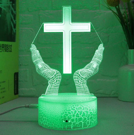 Cruz 3D Led de luz nocturna