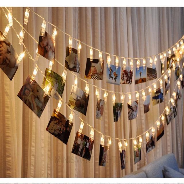 Luces de Cuerda LED con pinzas para Fotos