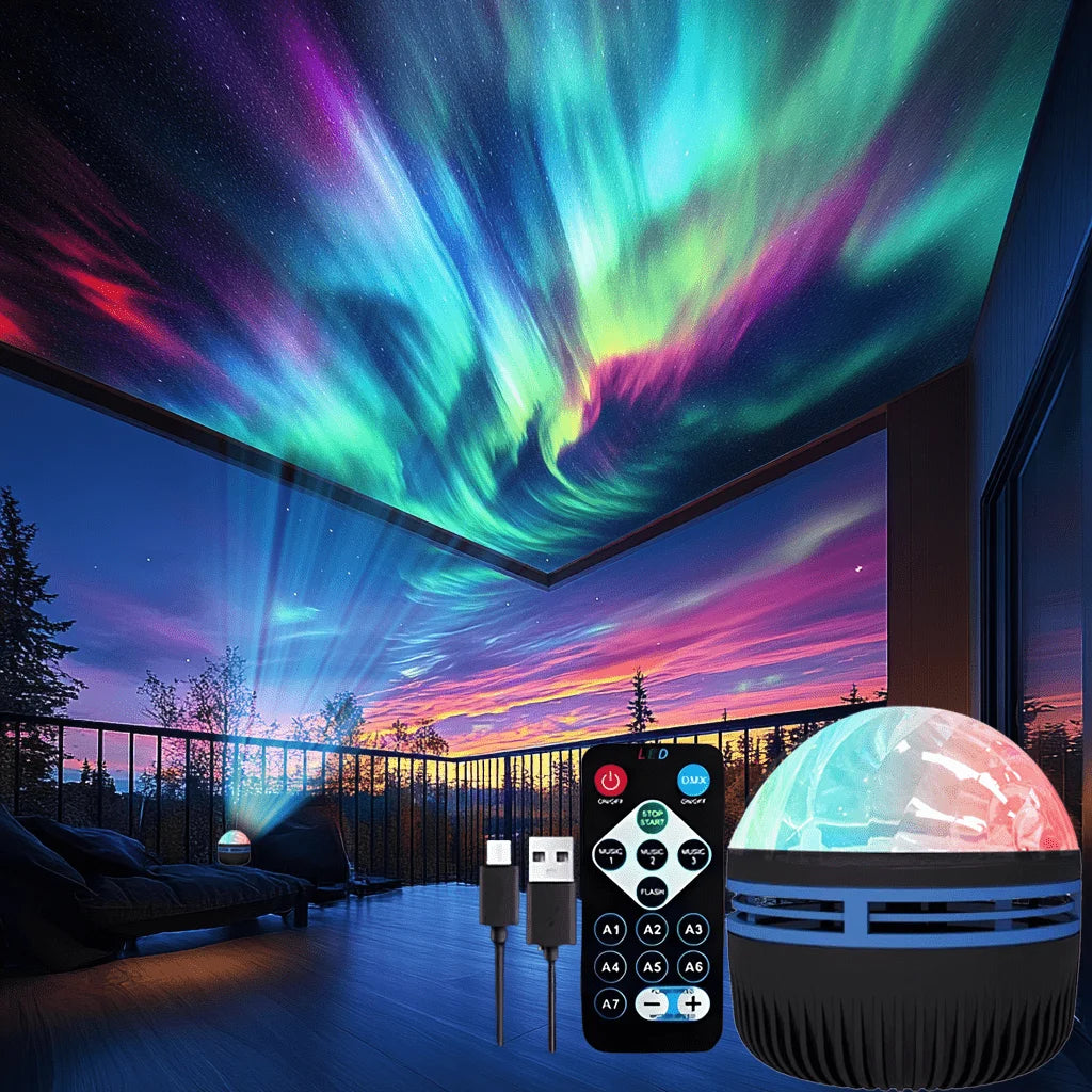 Proyector 3D LED aurora boreal