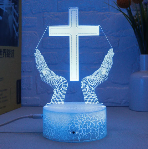 Cruz 3D Led de luz nocturna